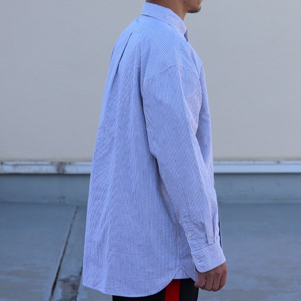 画像5: 播州織オックスフォードストライプ ボタンダウン 長袖 ボクシーシャツ【MADE IN JAPAN】『日本製』/ Upscape Audience