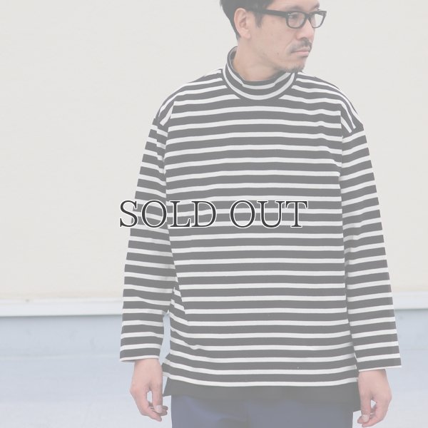 画像4: Basque10オンス（バスク天竺）フレンチボーダー モックネック ボクシー Tee【MADE IN JAPAN】『日本製』/ Upscape Audience