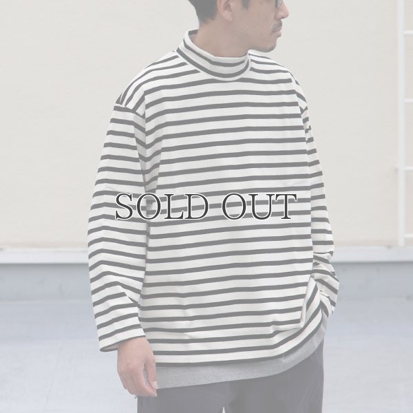 画像4: Basque10オンス（バスク天竺）フレンチボーダー モックネック ボクシー Tee【MADE IN JAPAN】『日本製』/ Upscape Audience