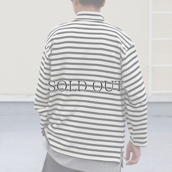 画像6: Basque10オンス（バスク天竺）フレンチボーダー モックネック ボクシー Tee【MADE IN JAPAN】『日本製』/ Upscape Audience