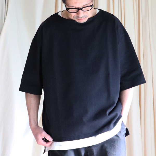 画像16: Basque10オンス(バスク天竺)フレンチボーダー ボートネック ボクシーハーフスリーブTEE【MADE IN JAPAN】『日本製』/ Upscape Audience