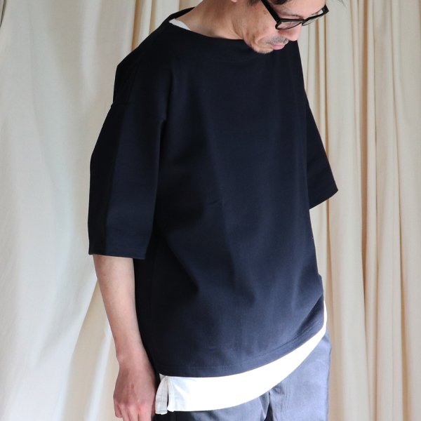 画像17: Basque10オンス(バスク天竺)フレンチボーダー ボートネック ボクシーハーフスリーブTEE【MADE IN JAPAN】『日本製』/ Upscape Audience