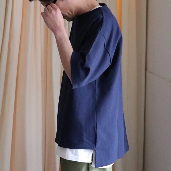 画像5: Basque10オンス(バスク天竺)フレンチボーダー ボートネック ボクシーハーフスリーブTEE【MADE IN JAPAN】『日本製』/ Upscape Audience