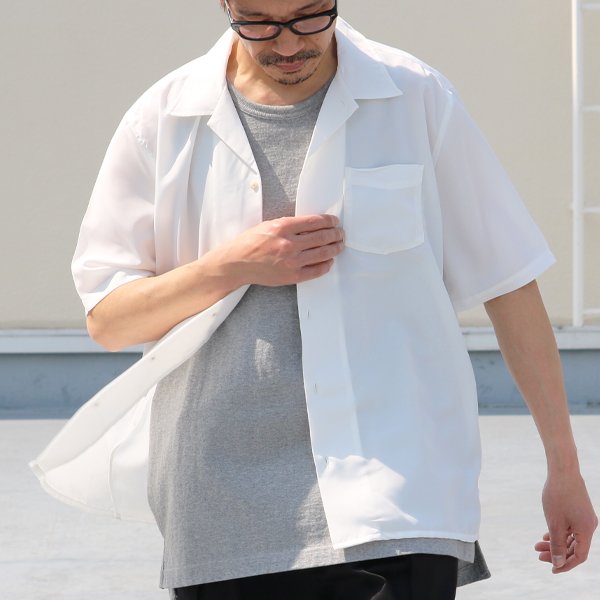 画像10: レーヨンライク ピーチファイユ オープンカラー ハーフスリーブ シャツ【MADE IN JAPAN】『日本製』/ Upscape Audience