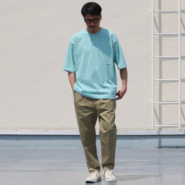 画像6: 17/1 空紡糸天竺(12オンス)ヘンリーネック ハーフスリーブ Tシャツ【MADE IN JAPAN】『日本製』/ Upscape Audience