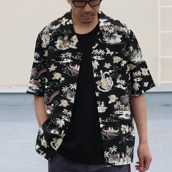 画像14: コットンレーヨン ヴィンテージアロハ柄 オープンカラー ハーフスリーブ シャツ【MADE IN JAPAN】『日本製』/ Upscape Audience