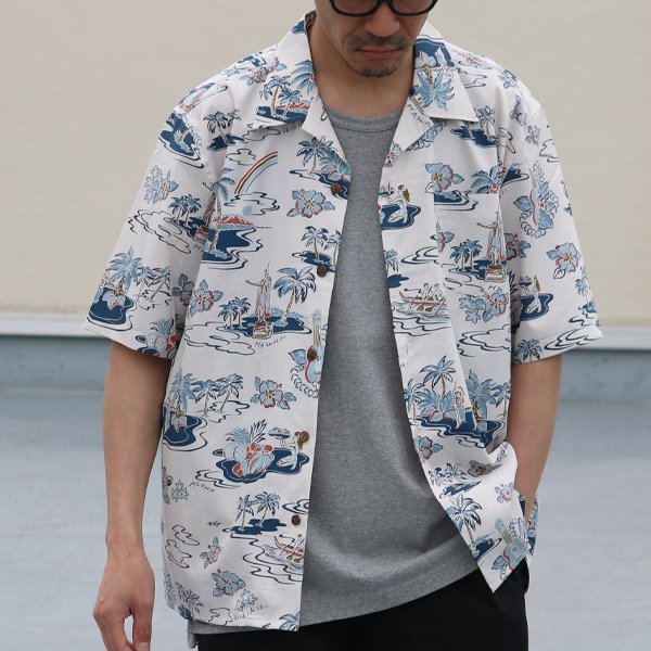 画像8: コットンレーヨン ヴィンテージアロハ柄 オープンカラー ハーフスリーブ シャツ【MADE IN JAPAN】『日本製』/ Upscape Audience