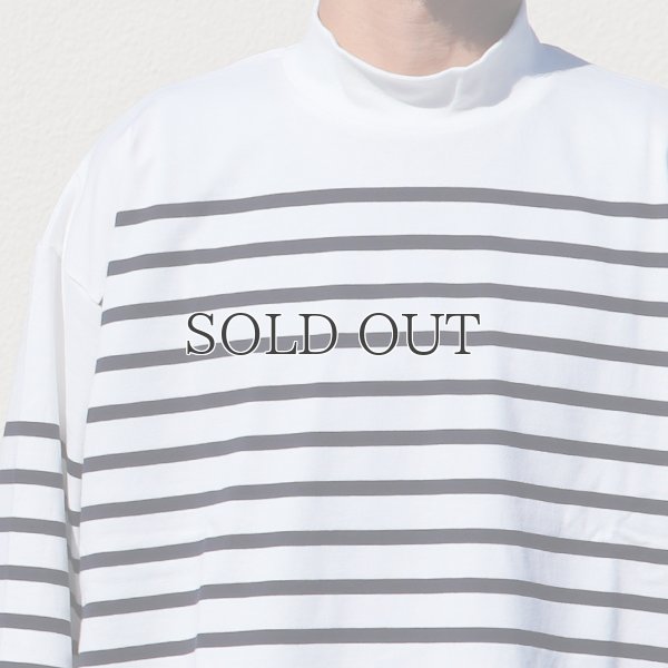 画像14: 「尾州」12オンス パネルボーダー モックネック ボクシーTシャツ【MADE IN JAPAN】『日本製』/ Upscape Audience