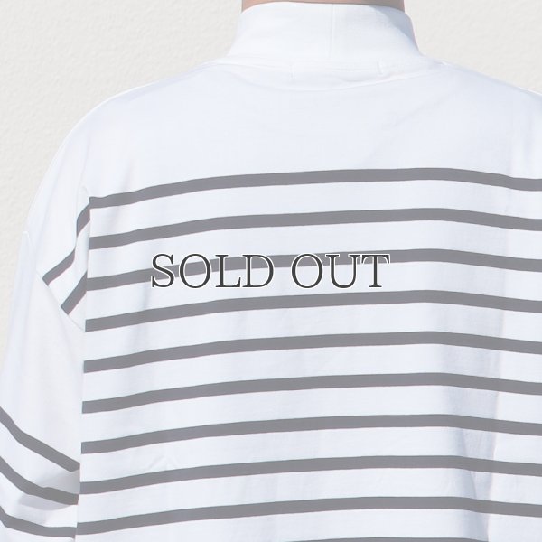 画像15: 「尾州」12オンス パネルボーダー モックネック ボクシーTシャツ【MADE IN JAPAN】『日本製』/ Upscape Audience