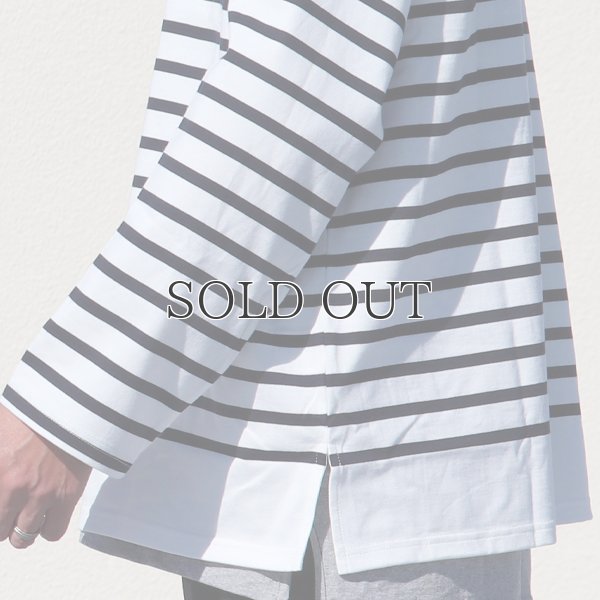 画像16: 「尾州」12オンス パネルボーダー モックネック ボクシーTシャツ【MADE IN JAPAN】『日本製』/ Upscape Audience