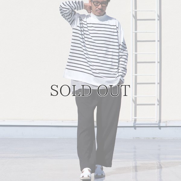 画像6: 「尾州」12オンス パネルボーダー モックネック ボクシーTシャツ【MADE IN JAPAN】『日本製』/ Upscape Audience