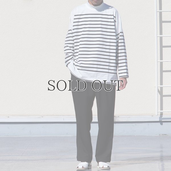 画像7: 「尾州」12オンス パネルボーダー モックネック ボクシーTシャツ【MADE IN JAPAN】『日本製』/ Upscape Audience