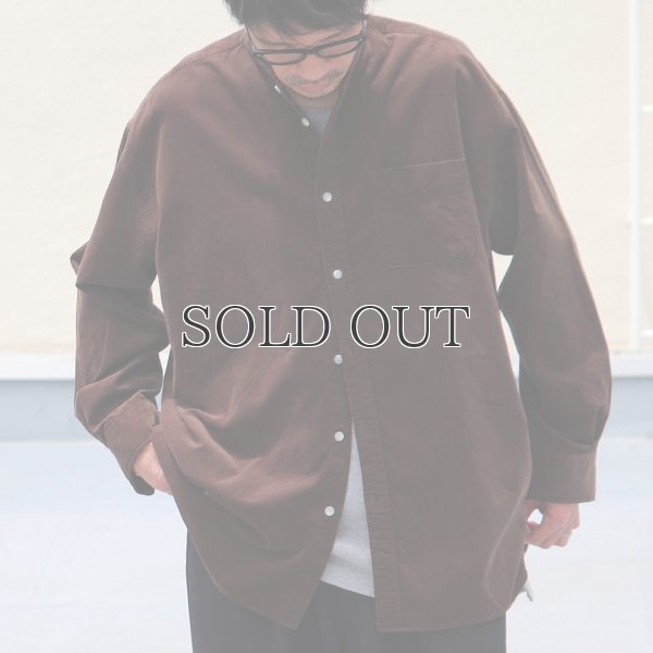 画像3: 21W（ウェール）コーデュロイ バンドカラー ボクシーAライン 長袖シャツ【MADE IN JAPAN】『日本製』/ Upscape Audience