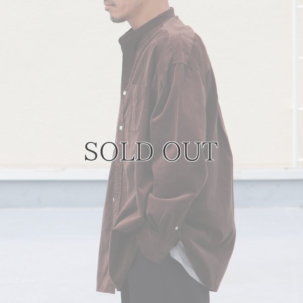 画像5: 21W（ウェール）コーデュロイ バンドカラー ボクシーAライン 長袖シャツ【MADE IN JAPAN】『日本製』/ Upscape Audience