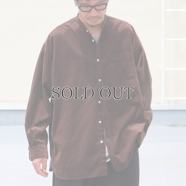 画像9: 21W（ウェール）コーデュロイ バンドカラー ボクシーAライン 長袖シャツ【MADE IN JAPAN】『日本製』/ Upscape Audience