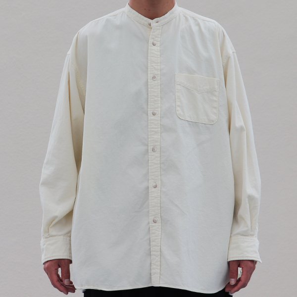 画像9: 21W(ウェール)コーデュロイ バンドカラー ボクシーAライン 長袖シャツ【MADE IN JAPAN】『日本製』/ Upscape Audience
