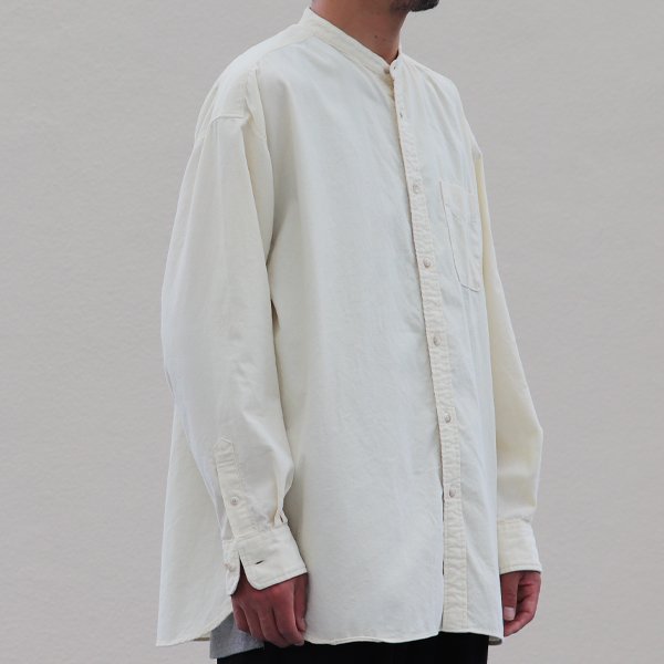 画像13: 21W(ウェール)コーデュロイ バンドカラー ボクシーAライン 長袖シャツ【MADE IN JAPAN】『日本製』/ Upscape Audience