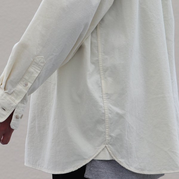 画像16: 21W(ウェール)コーデュロイ バンドカラー ボクシーAライン 長袖シャツ【MADE IN JAPAN】『日本製』/ Upscape Audience