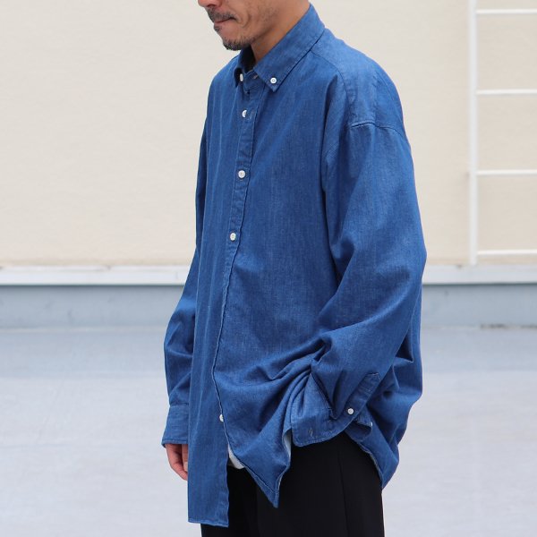画像5: 「備中備後」6オンス デニム 釦ダウン ボクシーAライン 長袖シャツ【MADE IN JAPAN】『日本製』/ Upscape Audience