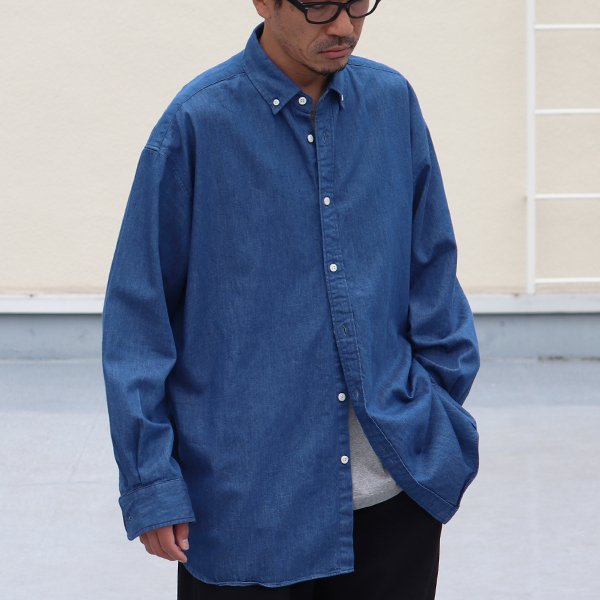 画像9: 「備中備後」6オンス デニム 釦ダウン ボクシーAライン 長袖シャツ【MADE IN JAPAN】『日本製』/ Upscape Audience