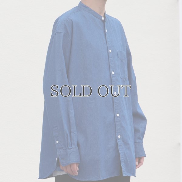 画像12: 「備中備後」 6オンス デニム バンドカラー ボクシーAライン 長袖シャツ【MADE IN JAPAN】『日本製』/ Upscape Audience