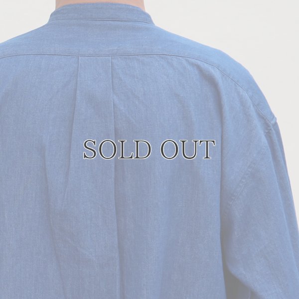 画像14: 「備中備後」 6オンス デニム バンドカラー ボクシーAライン 長袖シャツ【MADE IN JAPAN】『日本製』/ Upscape Audience