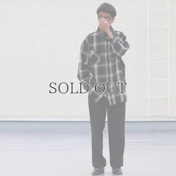 画像8: 10/2ヘビーツイル ヴィンテージチェック レギュラーカラー ボクシーAライン 長袖シャツ【MADE IN JAPAN】『日本製』/ Upscape Audience