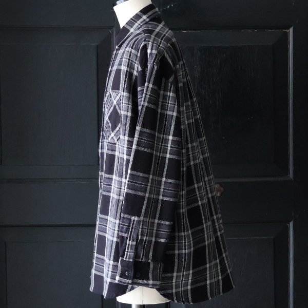 画像10: 10/2ヘビーツイル ヴィンテージチェック レギュラーカラー ボクシーAライン 長袖シャツ【MADE IN JAPAN】『日本製』/ Upscape Audience