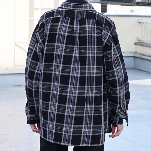 画像6: 10/2ヘビーツイル ヴィンテージチェック レギュラーカラー ボクシーAライン 長袖シャツ【MADE IN JAPAN】『日本製』/ Upscape Audience