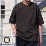 VORTEX8オンス（MVS天竺）コンチョボタンヘンリー ハーフスリーブ テーパードTシャツ【MADE IN JAPAN】『日本製』/ Upscape Audience