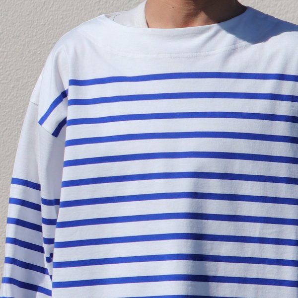 画像18: 「尾州」12オンス パネルボーダー ボートネック ボクシーTシャツ【MADE IN JAPAN】『日本製』/ Upscape Audience