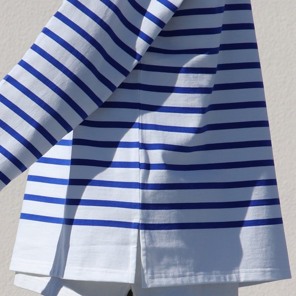 画像20: 「尾州」12オンス パネルボーダー ボートネック ボクシーTシャツ【MADE IN JAPAN】『日本製』/ Upscape Audience