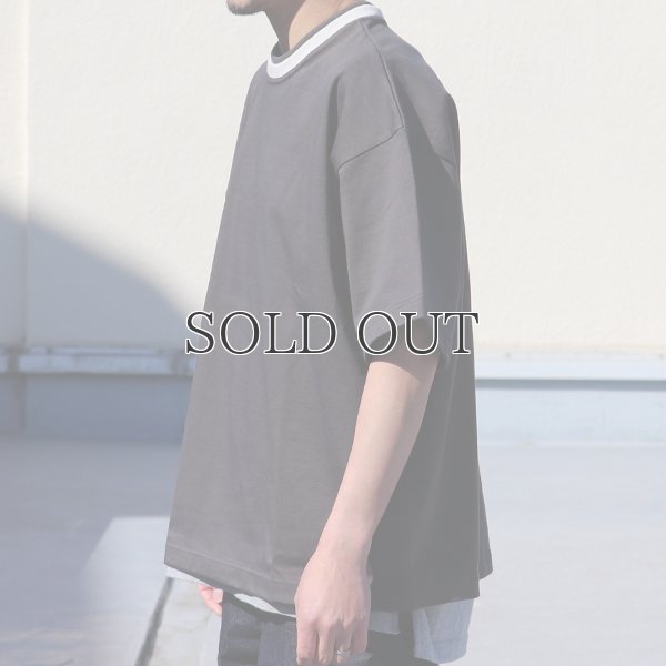 画像4: ヘビーウェイト プレーティング天竺(11オンス)クルー ツートーンネック ハーフスリーブ Tシャツ【MADE IN JAPAN】『日本製』/ Upscape Audience