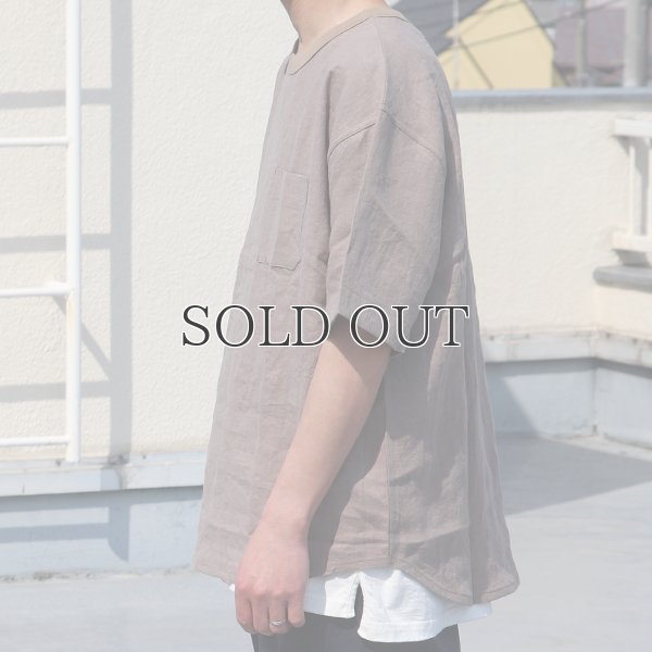 画像6: フレンチリネン グラスポケ付 ヘムラウンド ハーフスリーブ フハクシャツ【MADE IN JAPAN】『日本製』/ Upscape Audience