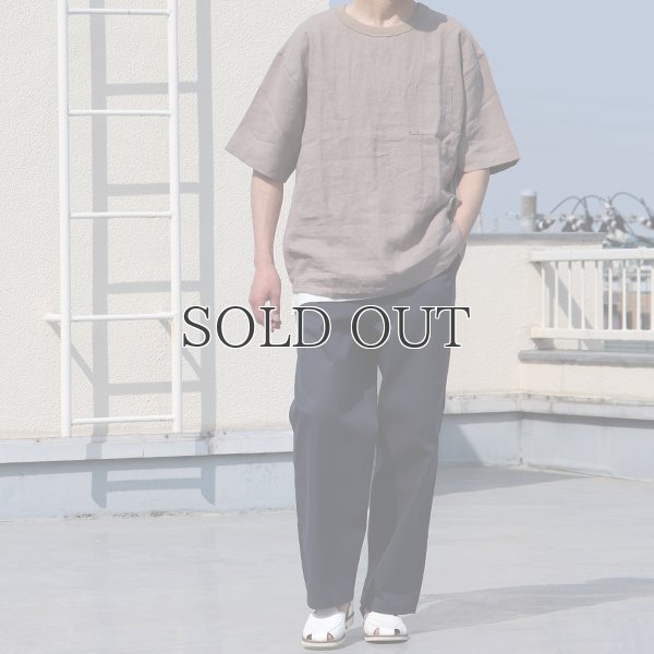 画像7: フレンチリネン グラスポケ付 ヘムラウンド ハーフスリーブ フハクシャツ【MADE IN JAPAN】『日本製』/ Upscape Audience