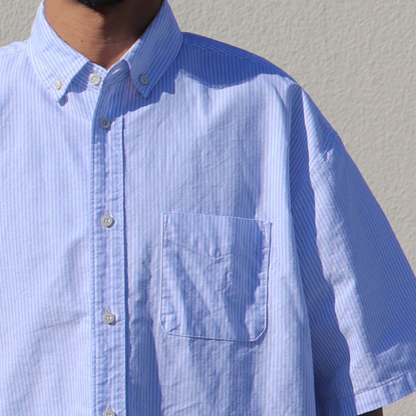 画像21: 播州織オックスフォード ボタンダウン ボクシーAライン ハーフスリーブシャツ【MADE IN JAPAN】『日本製』/ Upscape Audience