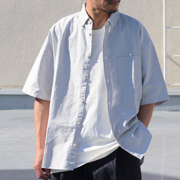 画像16: 播州織オックスフォード ボタンダウン ボクシーAライン ハーフスリーブシャツ【MADE IN JAPAN】『日本製』/ Upscape Audience