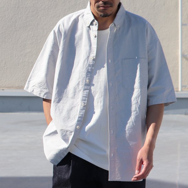 画像17: 播州織オックスフォード ボタンダウン ボクシーAライン ハーフスリーブシャツ【MADE IN JAPAN】『日本製』/ Upscape Audience