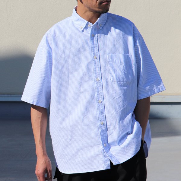 画像7: 播州織オックスフォード ボタンダウン ボクシーAライン ハーフスリーブシャツ【MADE IN JAPAN】『日本製』/ Upscape Audience