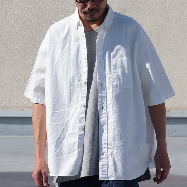 画像11: 播州織オックスフォード ボタンダウン ボクシーAライン ハーフスリーブシャツ【MADE IN JAPAN】『日本製』/ Upscape Audience