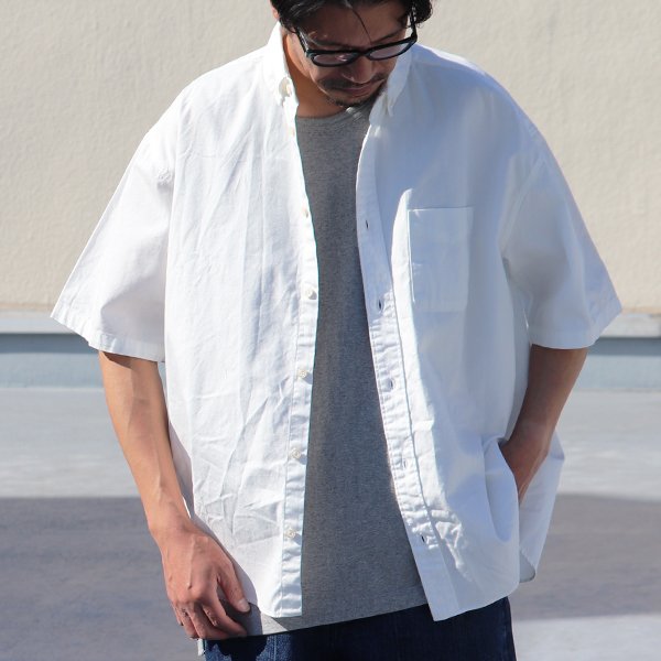 画像12: 播州織オックスフォード ボタンダウン ボクシーAライン ハーフスリーブシャツ【MADE IN JAPAN】『日本製』/ Upscape Audience