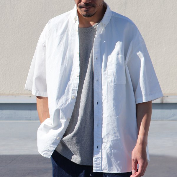 画像13: 播州織オックスフォード ボタンダウン ボクシーAライン ハーフスリーブシャツ【MADE IN JAPAN】『日本製』/ Upscape Audience