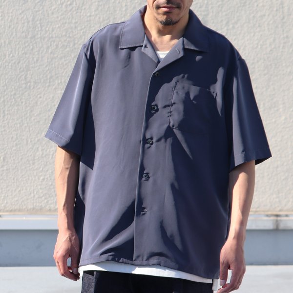 画像7: レーヨンライク ピーチファイユ オープンカラー ハーフスリーブ シャツ【MADE IN JAPAN】『日本製』/ Upscape Audience