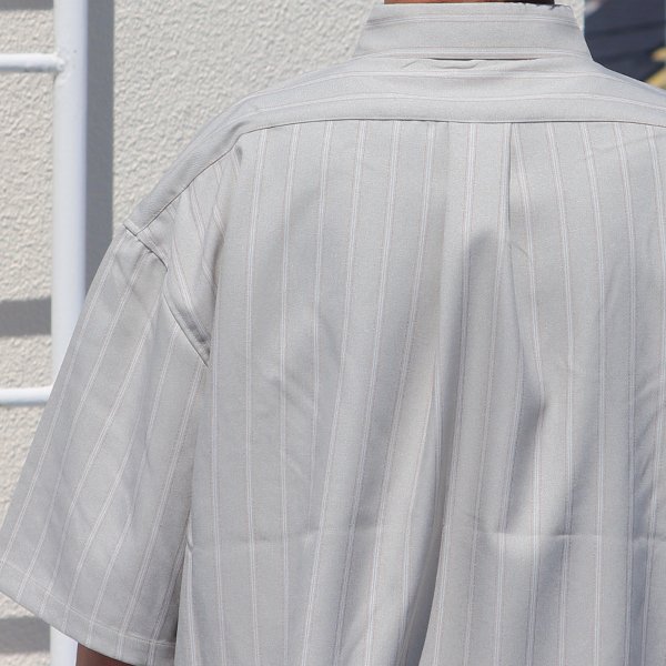 画像18: Reflax®(リフラクス) TECH  リネンライク  LINON(リノン) ストライプ レギュラーカラー ボクシーAライン ハーフスリーブシャツ【MADE IN JAPAN】『日本製』/ Upscape Audience