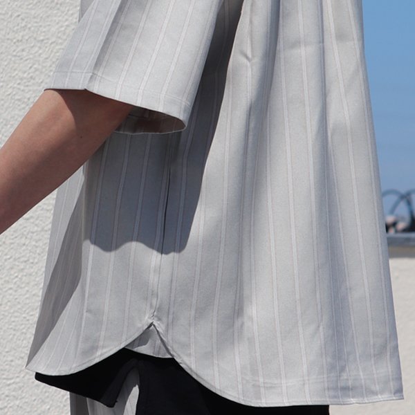 画像19: Reflax®(リフラクス) TECH  リネンライク  LINON(リノン) ストライプ レギュラーカラー ボクシーAライン ハーフスリーブシャツ【MADE IN JAPAN】『日本製』/ Upscape Audience