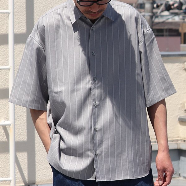 画像12: Reflax®(リフラクス) TECH  リネンライク  LINON(リノン) ストライプ レギュラーカラー ボクシーAライン ハーフスリーブシャツ【MADE IN JAPAN】『日本製』/ Upscape Audience