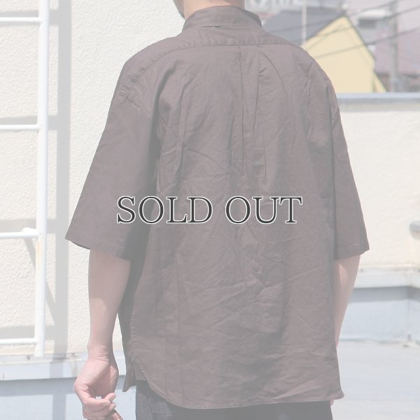 画像6: 綿麻ワッシャーキャンバス ボタンダウン ボクシーAライン ハーフスリーブシャツ【MADE IN JAPAN】『日本製』/ Upscape Audience
