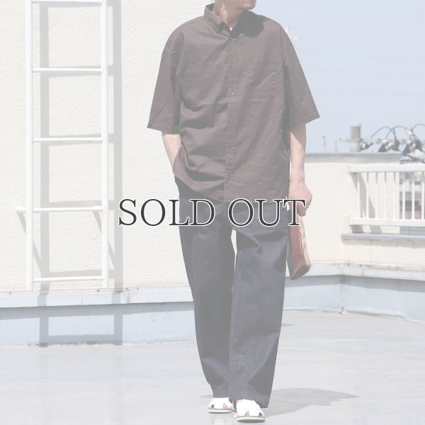 画像7: 綿麻ワッシャーキャンバス ボタンダウン ボクシーAライン ハーフスリーブシャツ【MADE IN JAPAN】『日本製』/ Upscape Audience