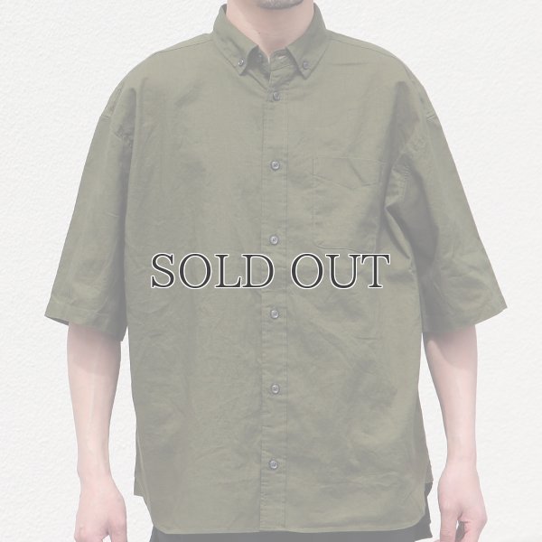 画像8: 綿麻ワッシャーキャンバス ボタンダウン ボクシーAライン ハーフスリーブシャツ【MADE IN JAPAN】『日本製』/ Upscape Audience