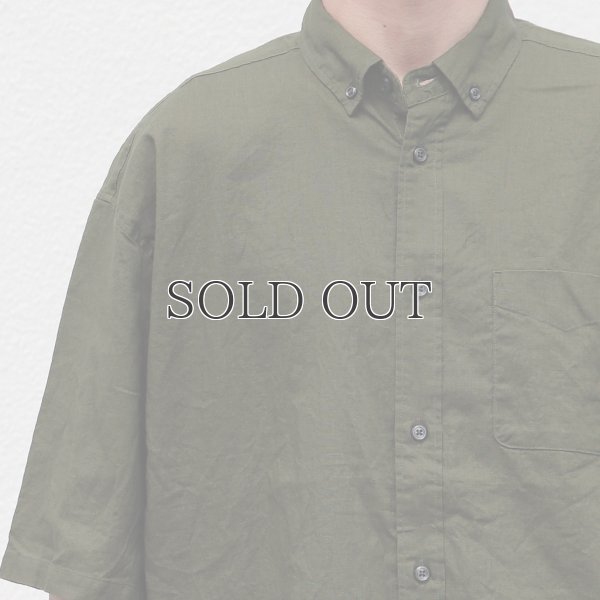 画像13: 綿麻ワッシャーキャンバス ボタンダウン ボクシーAライン ハーフスリーブシャツ【MADE IN JAPAN】『日本製』/ Upscape Audience